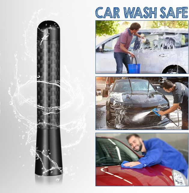 Bingfu Mini Car Antenna Roof Mount 3.2 inch Carbon Fiber Car Antenna Replacement Compatible with Toyota Honda Chevrolet Nissan Ford Jeep Subaru GMC