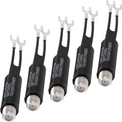 Bingfu 75 ohm F-Type to 300 ohm Twin-Lead UHF/VHF/FM Balun Antenna Matching Transformer Converter Coaxial Adapter Connector 5 Pack