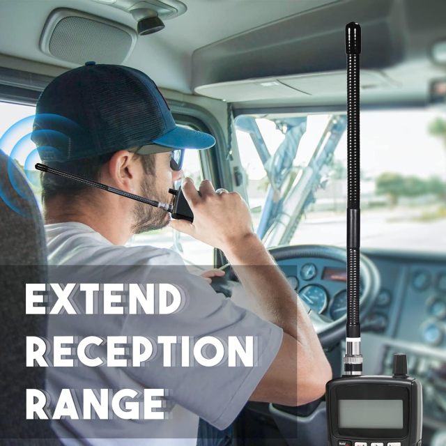 Bingfu CB Antenna 27MHz CB Radio Antenna BNC Male Connector Soft Whip CB Antenna Compatible with Cobra Midland Uniden Maxon Radio Shack Portable Handheld CB Radio Mobile Radio Police Radio Scanner