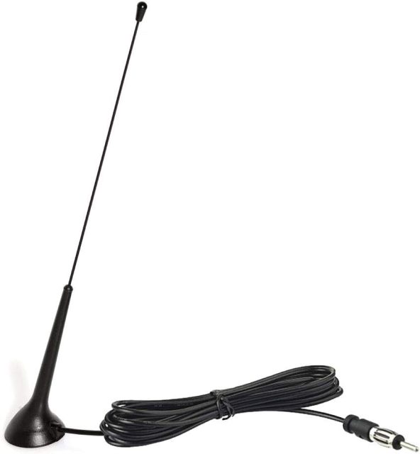 Bingfu Universal Car Antenna Magnetic Base Car Radio Antenna Car Stereo Antenna DIN Plug Aerial for Vehicle Truck SUV Truck RV Marine Boat Car Stereo Audio Radio Head Unit CD Media Receiver Player