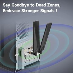 Bingfu Tri-Band WiFi 2.4GHz 5GHz 6E Wifi6 Antenna & 8inch U.FL IPX IPEX to RP-SMA Cable with PCI Slot Bracket for M.2 NGFF Intel Wireless Network Card WiFi Adapter