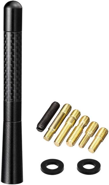 Bingfu Vehicle Roof Mount Antenna Mast 4.7 inch Carbon Fiber Car Antenna Replacement for Ford Dodge Toyota Honda Chevrolet Nissan Jeep Subaru GMC
