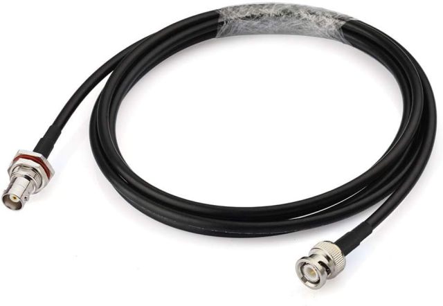 Bingfu BNC Male to Female Bulkhead Mount RG58 Coax Jumper Cable 2m 6.5 feet for Wireless Microphone System Receiver CB Radio UHF VHF Ham Radio Amateur Radio Mobile Radio Antenna Patch Panel Rack Mount
