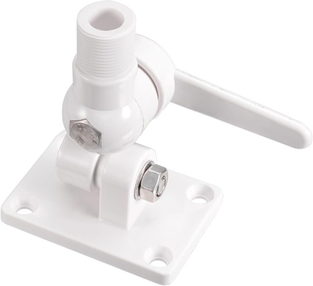 Bingfu VHF Marine GPS Antenna Mounting Kit Dual-axis Heavy-Duty Adjustable Base Fixed Mount Bracket for Boat