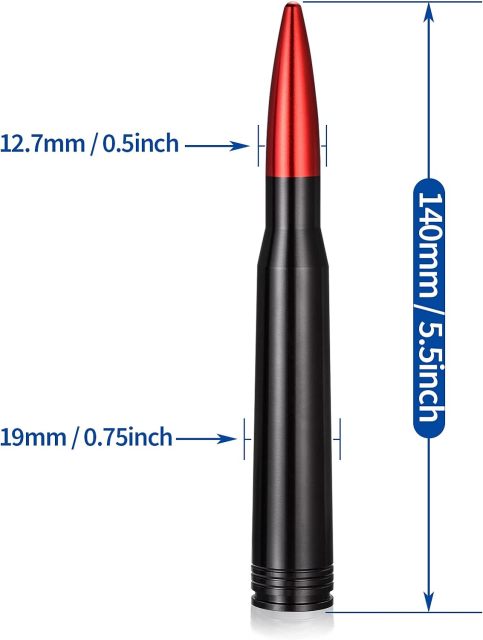Bingfu Car Truck Short Bullet Antenna Replacement for Ford F150 F250 F350 Dodge Ram 1500 2500 GM Chevy Chevrolet Silverado 1500 2500 3500 Toyota Tundra GMC Sierra 1500 2500 3500 Vehicle Car Antenna