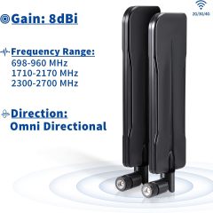 Bingfu Trail Camera 4g LTE 8dBi Cellular Antenna (RP-SMA Male)(2-Pack) Compatible with Game Camera Cellular Modem Wildlife Hunting Camera Outdoor Mobile Security Camera