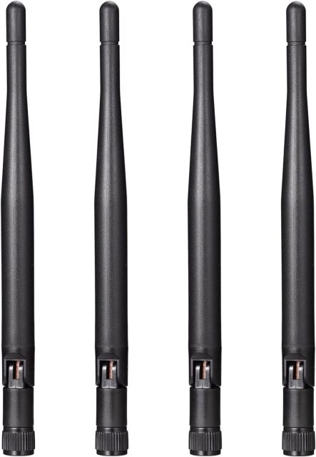 Bingfu Dual Band WiFi 2.4GHz 5GHz 5.8GHz Replacement Antenna for Furrion Back Up RV Rear View Backup Camera Truck Tractor Trailer Pickup SUV Vehicle Trail Reverse Monitor Camera Mimo Antennas (4 Pack)