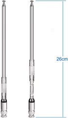 Bingfu 20-1300MHz Police Scanner Antenna 8 Sections Telescopic BNC Male Ham Radio Antenna Handheld CB Radio Antenna 2-Pack Compatible with Uniden Whistler Radio Scanner Cobra Midland Portable CB Radio