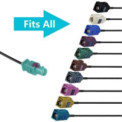 Bingfu Car Antenna Adapter for Select 00-19 Charger Durango Fiat 500 Ram Volkswagen VW Vehicles Aftermarket Stereo Radio Installation - Retain Factory Antenna Adaptor Cable ZD81