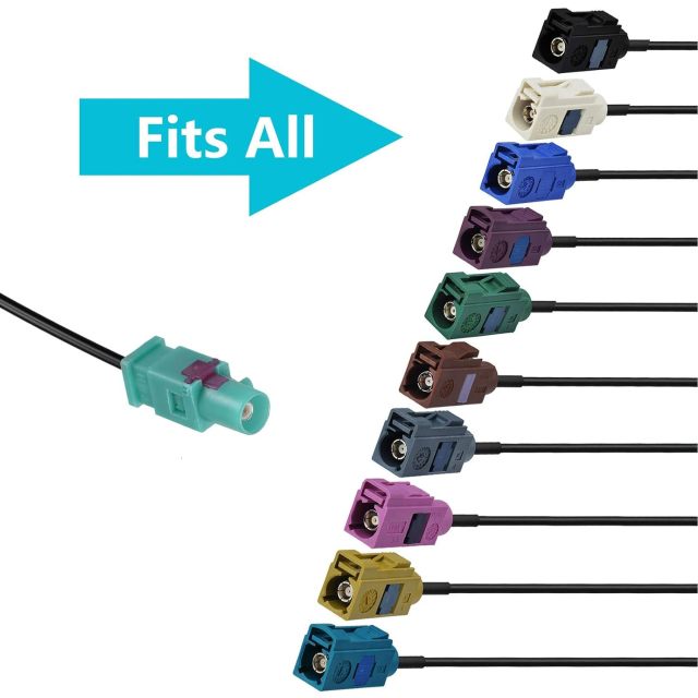 Bingfu Car Antenna Adapter for Select 00-19 Charger Durango Fiat 500 Ram Volkswagen VW Vehicles Aftermarket Stereo Radio Installation - Retain Factory Antenna Adaptor Cable ZD81