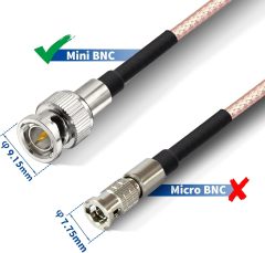 Bingfu Mini BNC Male to BNC Female Vedio SDI Cable 75 Ohm 12inch for HD 3G SDI Recorder Camera Monitor Converter Audio Router