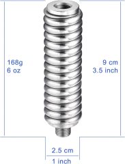 Bingfu CB Antenna Spring Heavy Duty Stainless Steel CB Radio Antenna Spring Compatible with Vehicle Truck Van RV Motorhome Matine Boat Mobile CB Radio Antenna Mount Up to 60" Long 3/8" 24 Thread
