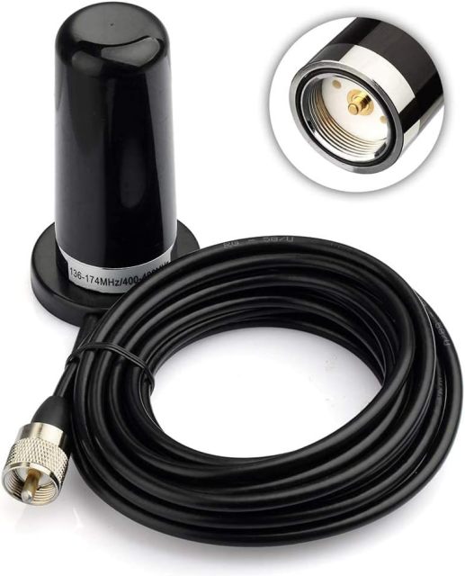 Bingfu PL259 Male Mobile Radio Antenna Dual Band VHF UHF 136-174MHz 400-470MHz NMO Mount Vehicle Ham Radio Magnetic Base Antenna Low Profile for Car Truck Amateur Radio Marine VHF Radio