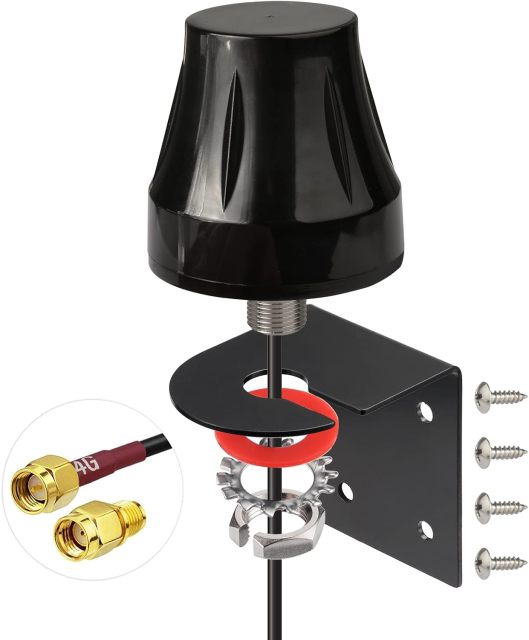 Bingfu 5dBi SMA Male Antenna Outdoor Fixed Bracket Wall Mount Waterproof Garage Door Gate Opener Antenna SMA/RP-SMA Antenna Extender