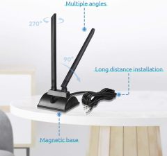 Bingfu 4G LTE Antenna 6dBi Magnetic Base MIMO TS9 Antenna Compatible with Verizon AT&T T-Mobile Sprint 4G LTE Mobile Hotspot MiFi Router Cellular Mobile Broadband Modem USB Modem Dongle Adapter