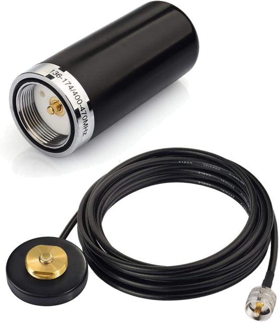 Bingfu PL259 Male Mobile Radio Antenna Dual Band VHF UHF 136-174MHz 400-470MHz NMO Mount Vehicle Ham Radio Magnetic Base Antenna Low Profile for Car Truck Amateur Radio Marine VHF Radio