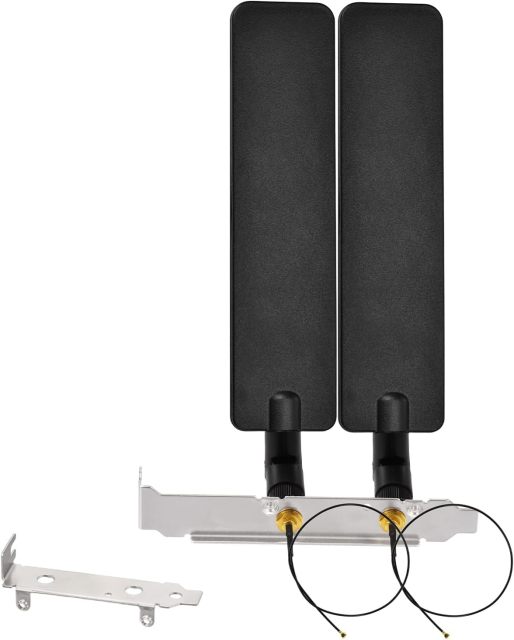 Bingfu Tri-Band WiFi 2.4GHz 5GHz 6E Wifi6 Antenna & 8inch U.FL IPX IPEX to RP-SMA Cable with PCI Slot Bracket for M.2 NGFF Intel Wireless Network Card WiFi Adapter