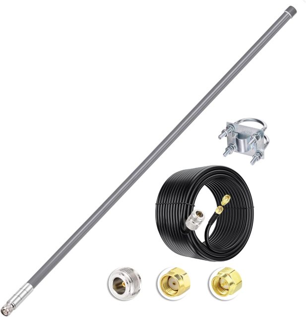 Bingfu 43.3inch 8dBi 915MHz Helium HNT Lora Antenna - 20ft ALSR240 Low Loss Cable - Compatible with Nebra Bobcat 300 Cal-Chip RAK V2 Syncrobit SenseCAP M1 Helium HNT Miner Hotspot LoraWan Gateway