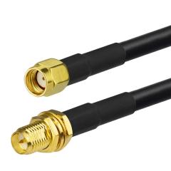 BINGFU WiFi Antenna Extension Coaxial Cable 20ft RP-SMA Male to RP-SMA Female Bulkhead Mount Double Shielded Low Loss ALSR240 Cable for WiFi Wireless Router Hotspot Security IP Camera