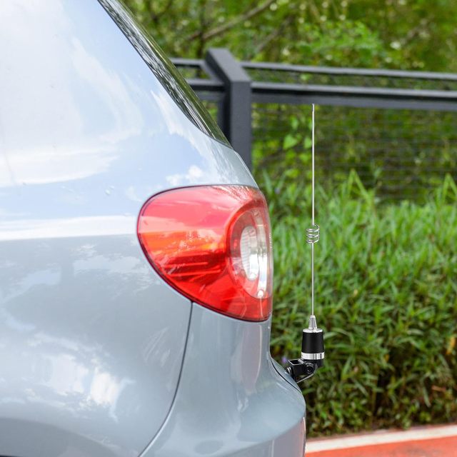 Bingfu VHF Nmo Antenna Dual Band VHF UHF 136-174MHz 400-470MHz with Low Loss 16.5ft RG58 Cable Fix Bracket Lip Mount Antennas for Car Truck Mobile Ham Radio Amateur Radio Marine VHF Radio