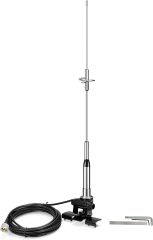 Bingfu Mobile Ham Radio High Gain Antenna Dual Band VHF UHF 136-174MHz 400-470MHz Anti-Rust Antennas with Lip Mount Fixed Bracket 16.4 ft Cable for Car Truck Amateur Two Way Radio Marine VHF Radio