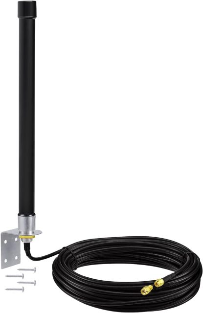 Bingfu Outdoor 4G LTE Mimo Cellular Antenna High Gain Long Range 6dBi SMA Antennas with 32.8ft Coaxial Cable for Spypoint Covert Tactacam Trail Game Cam Cell Phone Security Camera Router Modem Antenna