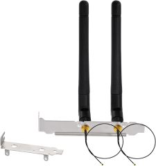 Bingfu M.2 WiFi Antenna 2.4GHz 5GHz 5.8GHz 3dBi MIMO RP-SMA Male + 2 x 9.84 inch Ngff Ipex4 to Rp-SMA Cable + PCI Slot Bracket for M.2 NGFF Intel Wireless Network Card WiFi Adapter Laptop