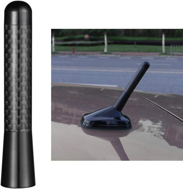 Bingfu Mini Car Antenna Roof Mount 3.2 inch Carbon Fiber Car Antenna Replacement Compatible with Toyota Honda Chevrolet Nissan Ford Jeep Subaru GMC