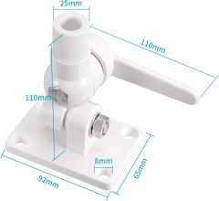Bingfu VHF Marine GPS Antenna Mounting Kit Dual-axis Heavy-Duty Adjustable Base Fixed Mount Bracket for Boat