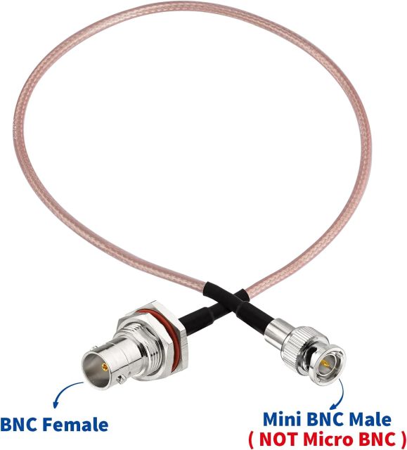 Bingfu Mini BNC Male to BNC Female Vedio SDI Cable 75 Ohm 12inch for HD 3G SDI Recorder Camera Monitor Converter Audio Router