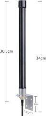 Bingfu 4g LTE Long Range Cellular Antenna Wall Mount - 9.84ft Cable - with SMA to Dual SMA Adater - Compatible with Spypoint Link Micro Covert Wildlife Hunting Game Cam Outdoor Mobile Security Camera