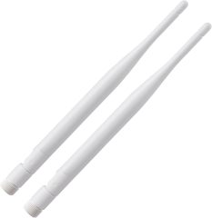 Eightwood 2.4GHz 5GHz 6dBi WiFi Antenna for Security Camera Surveillance DVR Recorder WiFi Router, RP-SMA Connector, White, 2-Pack