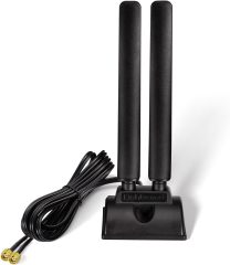 Eightwood WiFi 6E Antenna Tri-Band 2.4GHz 5GHz 6GHz RP-SMA WiFi Antennae Magnetic Base for Desktop PC Computer PCI-E WiFi 6E Bluetooth Card USB WiFi Adapter Wireless Router