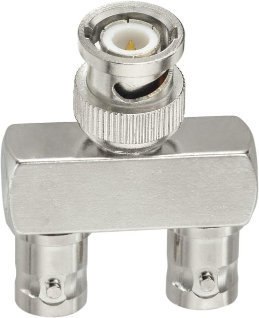 Eightwood BNC Splitter Adapter 2-Pack BNC Male to Dual BNC Female Tee Type 3 Way Audio RF Coax Connector