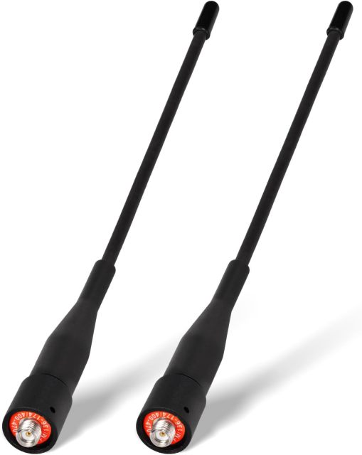 Eightwood Two Way Radio Antenna 6in, VHF/UHF Dual Band SMA Female Flexible Handheld Ham Radio Antenna 2-Pack for  Baofeng Walkie Talkie UV-5R UV-82 Yaesu FT-65
