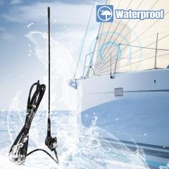 Eightwood Waterproof Marine Boat Radio Antenna 18 Inch, AM/FM Stereo Antenna Mast Replacement with Mount Base for Boat Car Tractor RV ATV UTV Motorcycle Yacht Pontoon