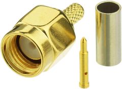 Eightwood 10pcs SMA Male Crimp RF Connector Gold-Plating for RG316 RG174 Cable