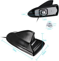 Eightwood Shark Fin Car FM Radio Antenna, Universal Roof Mount Antennae Replacement for Vehicle Car Truck Stereo Receiver Head Unit HD Radio, Drilling Required