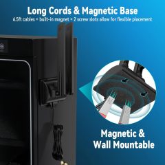 Eightwood WiFi 6E Antenna Tri-Band 6GHz 5GHz 2.4GHz RP-SMA WiFi Antenna Magnet Mount Base for PC Desktop Computer Motherboard WiFi Bluetooth Card Wireless WiFi Router