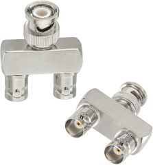 Eightwood BNC Splitter Adapter 2-Pack BNC Male to Dual BNC Female Tee Type 3 Way Audio RF Coax Connector