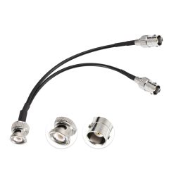 Eightwood BNC Splitter Cable 6in BNC Male to Dual BNC Female Adapter Pigtail 50 Ohm for CCTV Camera Ham Radio Antenna Scanner