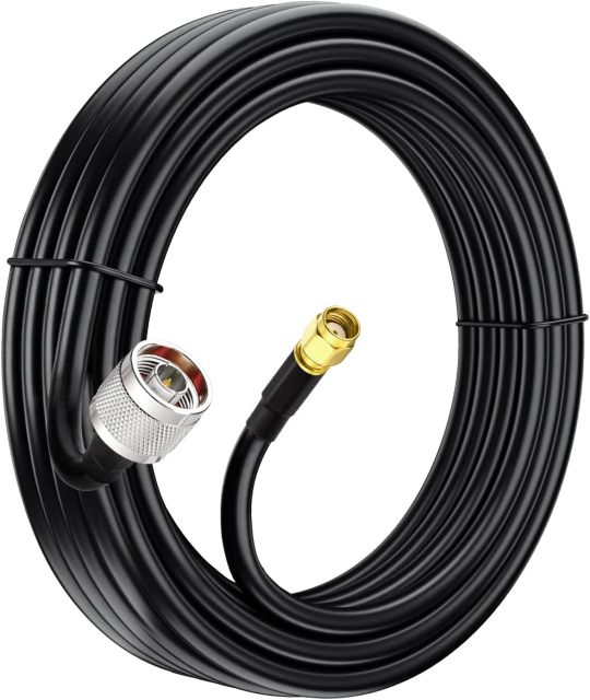 Eightwood N Male to RP-SMA Male Cable KSR240 Low Loss Extension Cable 10ft for Outdoor Yagi WiFi Antenna WiFi Router Helium Hotspot Miner LoraWan Antenna