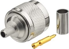 Eightwood N Male Plug Crimp RF Connector 50 ohm for RG58 RG142 LMR195 Cable (5-Pack)
