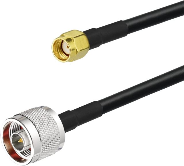Eightwood RP-SMA Male to N Male RG58 Low Loss Cable 3ft + SMA Male to RP-SMA Female Adapter + N Female to N Female Adapter for WiFi 4G LTE Lora Antenna