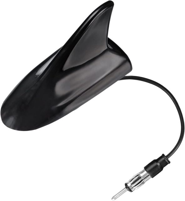 Eightwood Shark Fin Car FM Radio Antenna, Universal Roof Mount Antennae Replacement for Vehicle Car Truck Stereo Receiver Head Unit HD Radio, Drilling Required