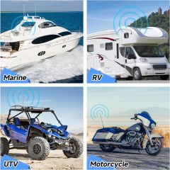 Eightwood Waterproof Marine Boat Radio Antenna 18 Inch, AM/FM Stereo Antenna Mast Replacement with Mount Base for Boat Car Tractor RV ATV UTV Motorcycle Yacht Pontoon