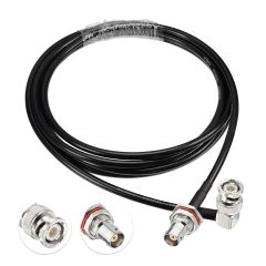 Eightwood BNC Bulkhead Female to BNC Male Right Angle Coax Cable RG58 Jumper 6.5 Feet for Wireless Microphone Receiver, Radio Scanner, Radio Antenna, CB Radio, VHF UHF Ham Radio