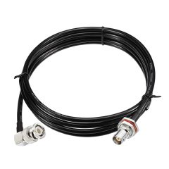 Eightwood BNC Bulkhead Female to BNC Male Right Angle Coax Cable RG58 Jumper 6.5 Feet for Wireless Microphone Receiver, Radio Scanner, Radio Antenna, CB Radio, VHF UHF Ham Radio