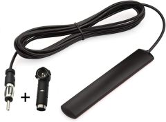 Eightwood Car Stereo FM Radio Antenna, Hidden Windshield Antenna, DIN Plug Adhesive Patch Antenna + Motorola DIN Female to ISO Adapter for Vehicle Car Truck Stereo Receiver Head Unit FM HD Radio