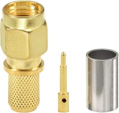 Eightwood 10pcs SMA Male Plug Crimp RF Connector Straight for LMR240 RG8X Coax Cable 50 ohm